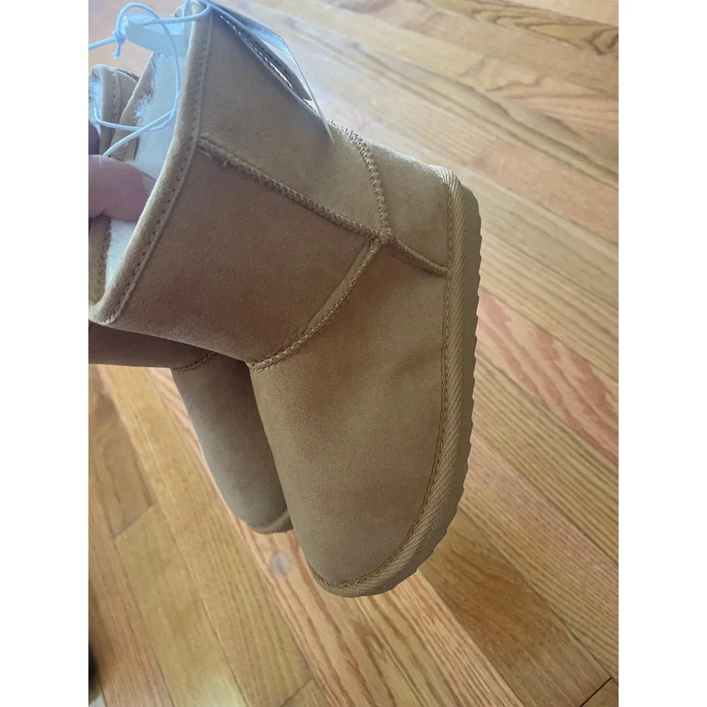 Old Navy Kids Faux Suede Sherpa Lined Boots Tan Size 10 800507-00-1